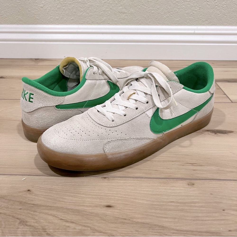 Nike White and Green Athletic Shoes
